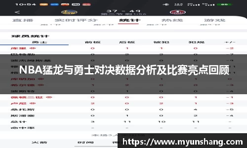 NBA猛龙与勇士对决数据分析及比赛亮点回顾